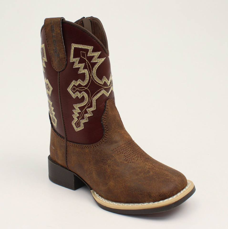 Twister Boy's Black Brown and Burgundy Boot Tan 09