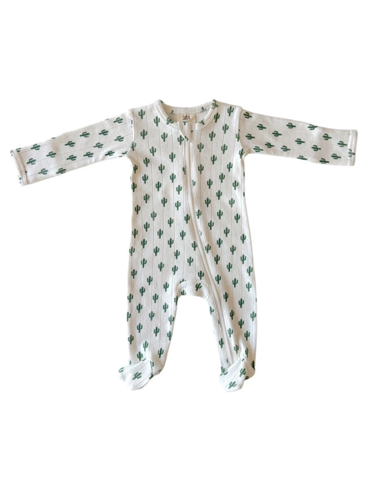 SIIX Collection Organic Pointelle 2-Way Zip Footie
