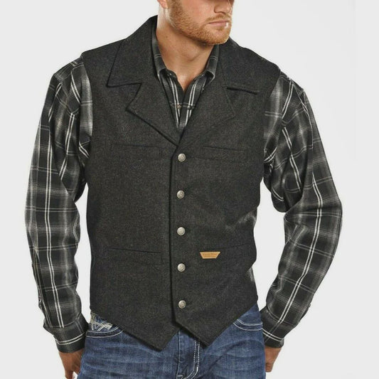 Powder River Outfitters Men's Black Wool Montana Vest