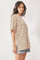 Davi & Dani Leopard Rhinestone Short Sleeve Tee in Cloud Taupe
