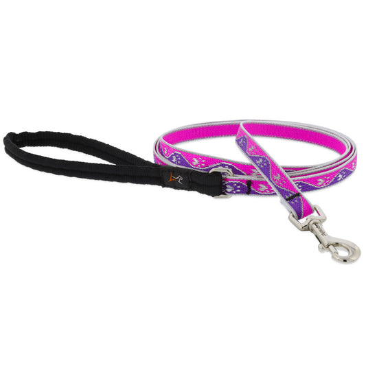 Lupine Reflective Dog Leash in Pink Paws