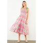 Floral Print Smocked Bodice Tiered Maxi Dress