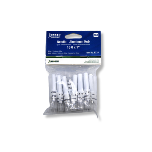 Ideal 16 Gauge 1" Aluminum Hub Needle-25 Pack