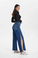 BAYEAS High Rise Wide Leg Denim Jeans With Slit in Lovely