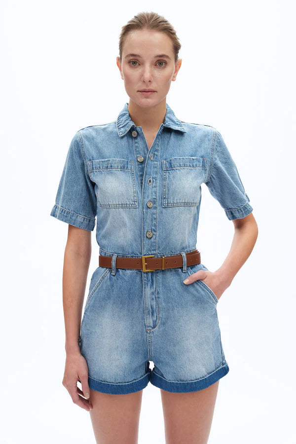 Bayeas Boxy Fit Denim Romper