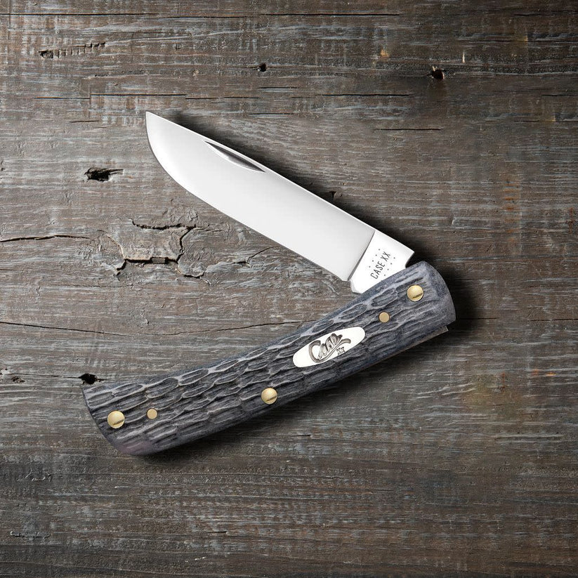 Case Pocket Worn Crandall Jig Gray Bone Sod Buster Jr Knife