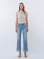 Lovervet Mid-Rise Medium Light Cuffed Slim Wide Leg Jeans