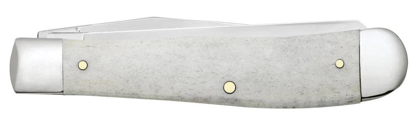Case U.S. Veteran Gift Set Embellished Smooth Natural Bone with Blue and Red Color Wash Trapper