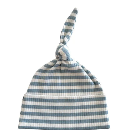 SIIX Collection Organic Ribbed Gown in Dusty Blue Stripe