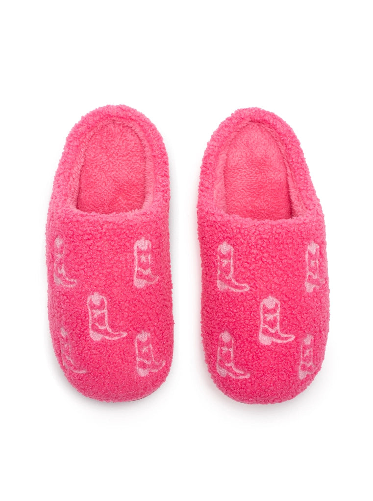 Pink Cowgirl Boot Slippers