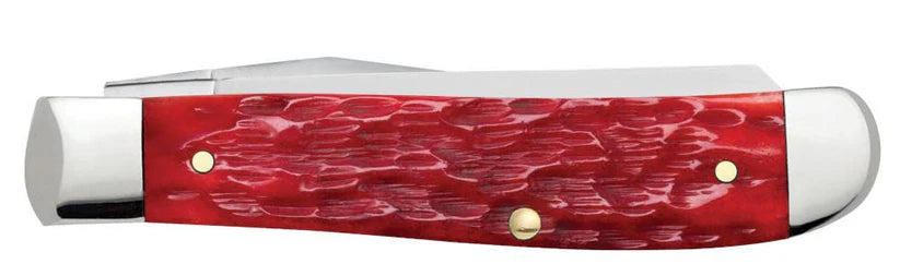 Case Peach Seed Jig Dark Red Bone Carbon Steel Mini Trapper