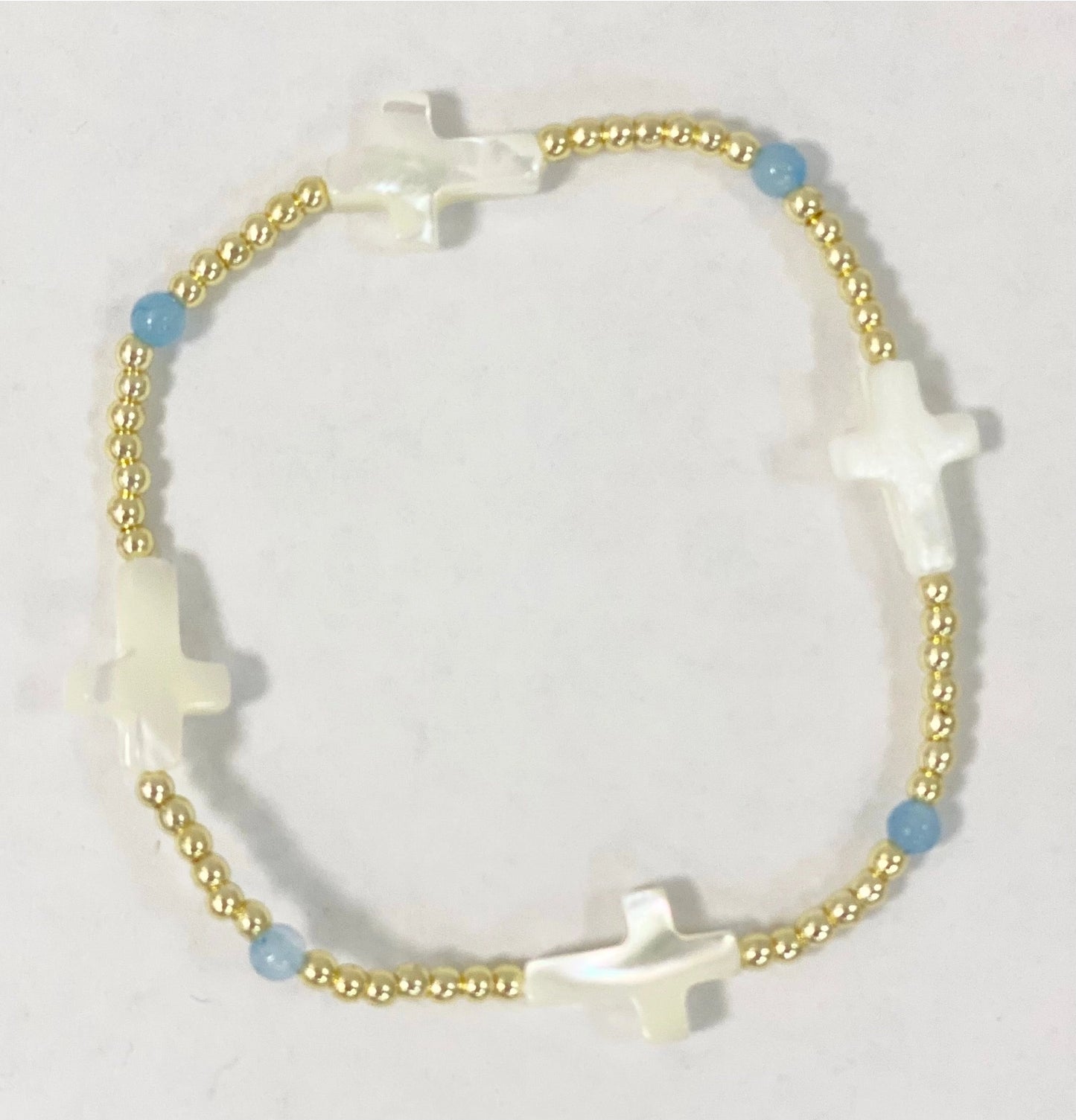 Coastal Grit Island Girl Sky Blue Prayer Bracelet