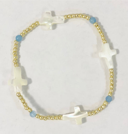 Coastal Grit Island Girl Sky Blue Prayer Bracelet