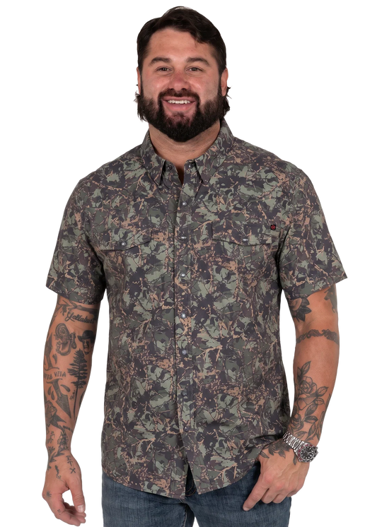 Rock & Roll Denim Koe Wetzel x TEK Western Camo Short Sleeve Shirt in Camo