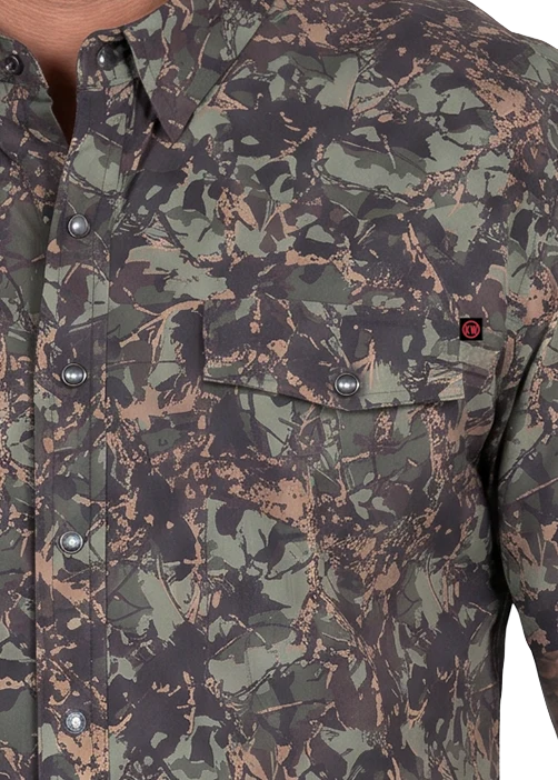 Rock & Roll Denim Koe Wetzel x TEK Western Camo Short Sleeve Shirt in Camo
