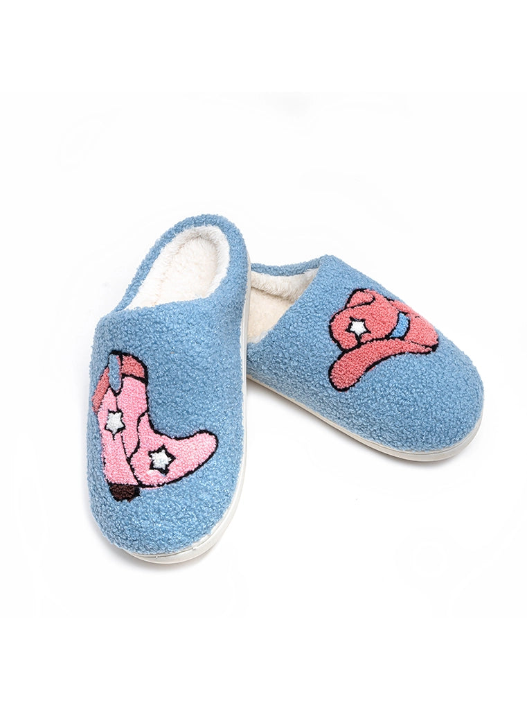 Blue Western Slippers