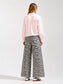Noaboa Drawstring Waist Tie Wide Pants with Zebra Print