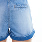 Bayeas Denim Romper with Rolled Hem