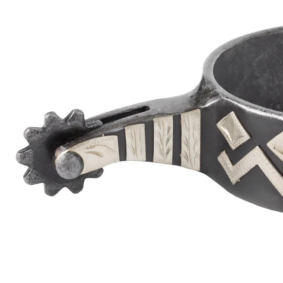 Weaver Men's Spur with German Silver Trim