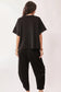 Davi & Dani Solid Flowy Top with Elastic Waist Band Pants Set