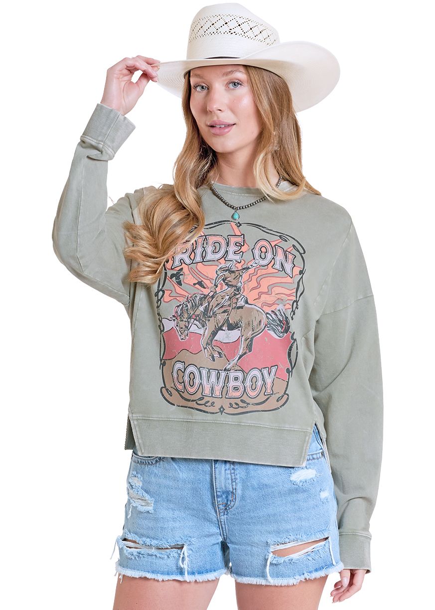 Rock & Roll Ride On Pullover in Jade