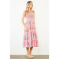 Floral Print Smocked Bodice Tiered Maxi Dress