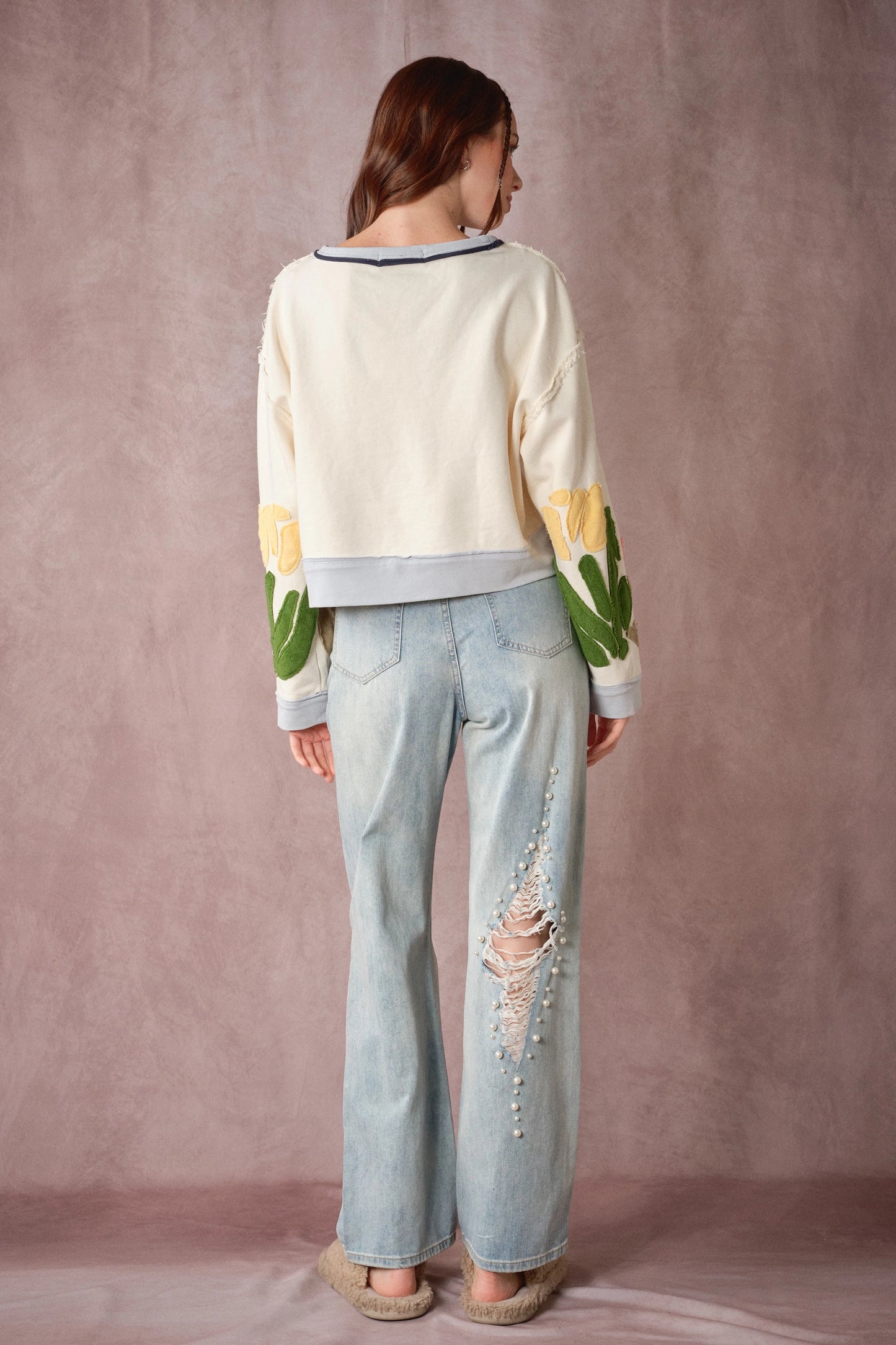 Blue B Tulip Patchwork Knit Top