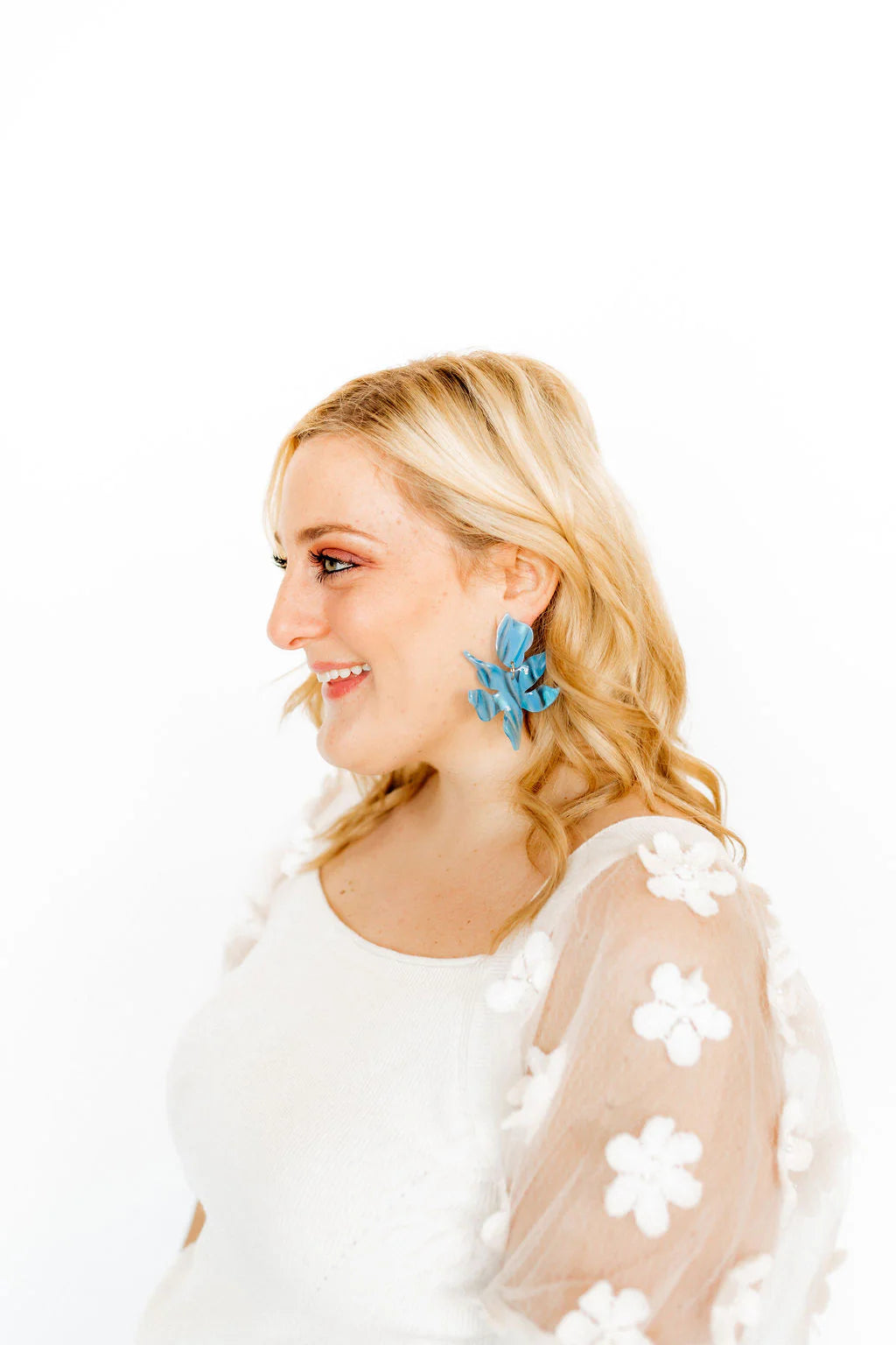 Linny Co Flora Blue Iris Earrings