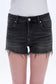 Bayeas Nova Raw Hem Denim Shorts in Black Ice
