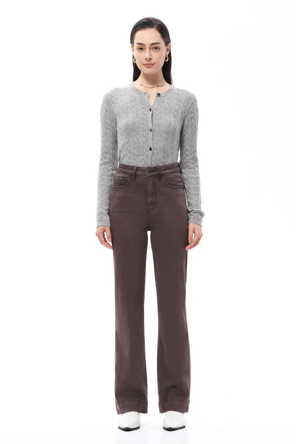 Bayeas Super High Rise Bootcut Pants in Chocolate