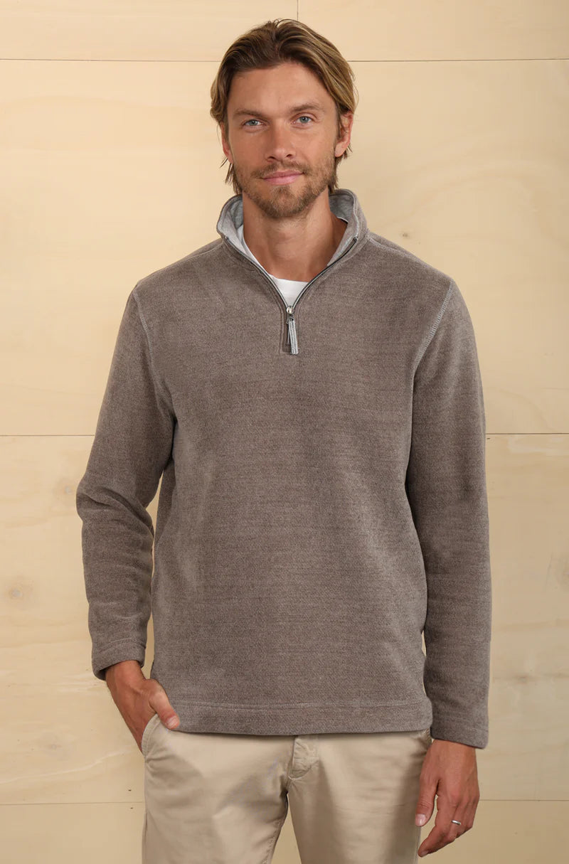 True Grit Apres Lux Chenille & Sherpa 1/4 Zip Pullover