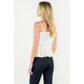 Thin Strap Pleated Top in White