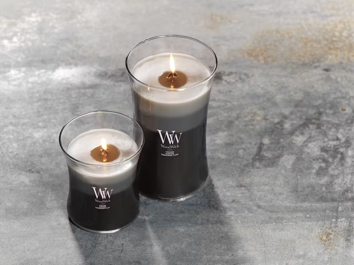 WoodWick Warm Woods Trilogy Medium Hourglass Candle