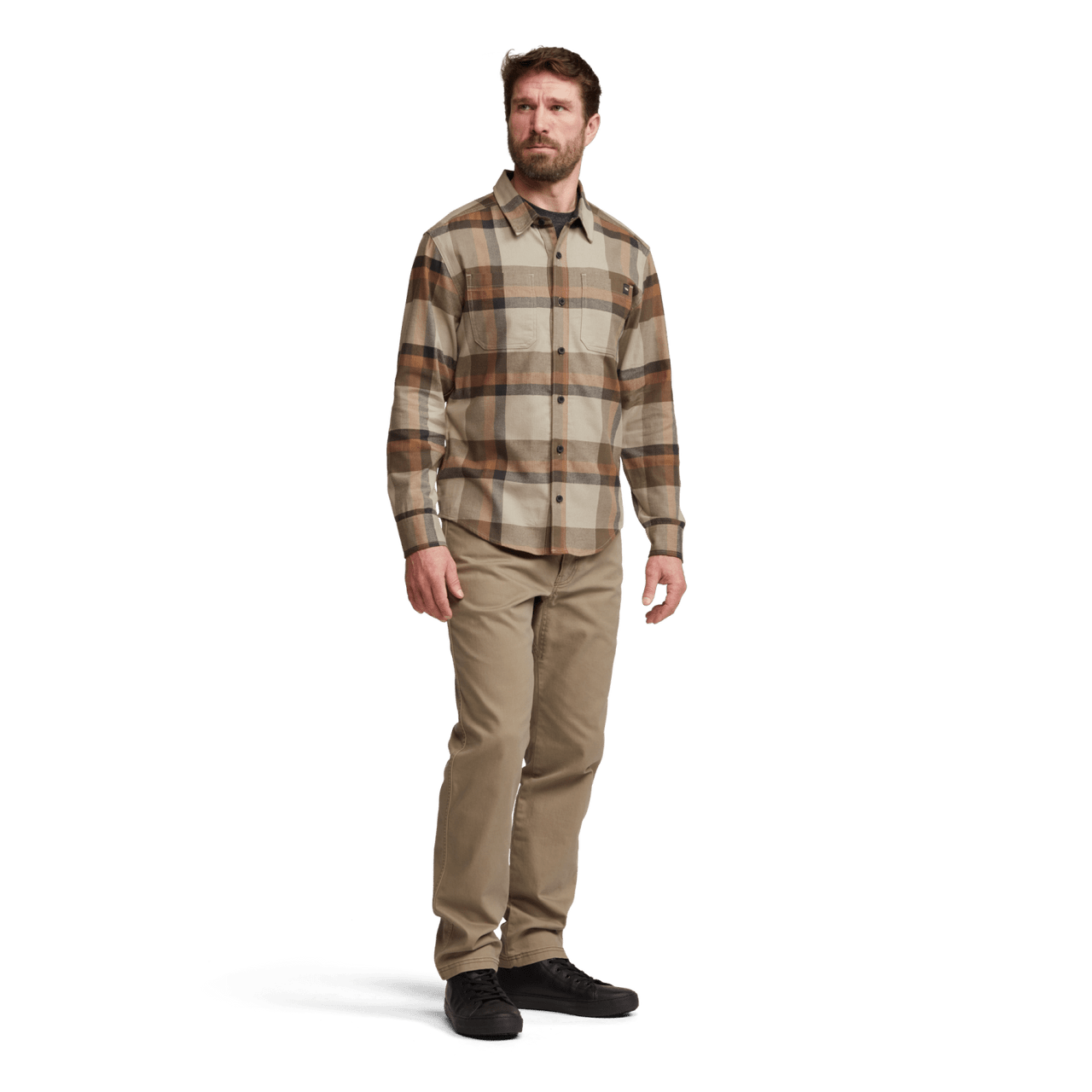 Sitka Ashland Lightweight Flannel Shirt in Oak Fall Plaid