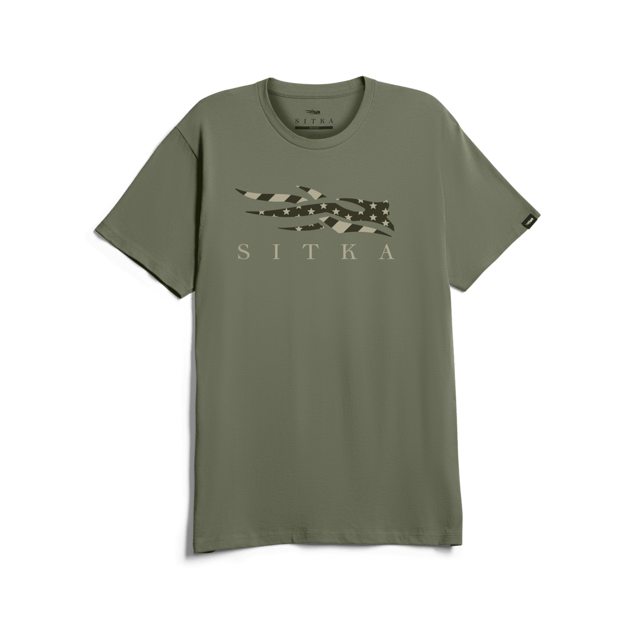 Sitka Icon Flag Tee in Olive Green