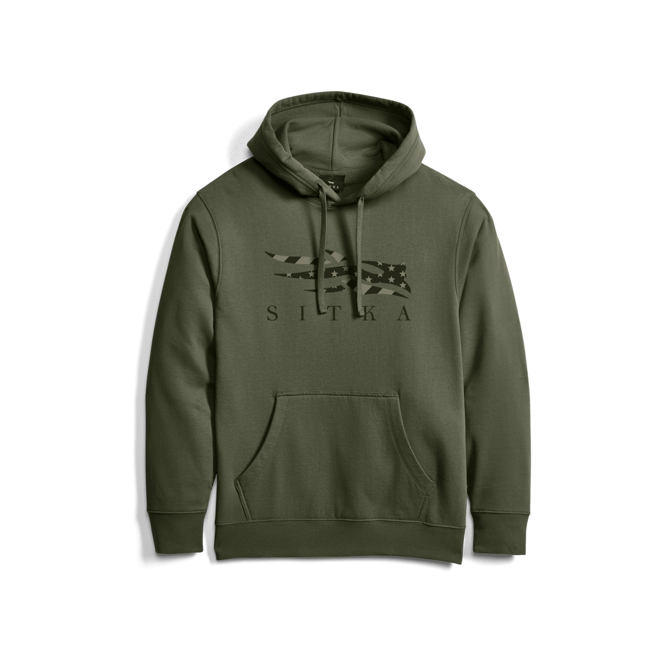 Sitka Icon Flag Pullover Hoodie in Olive Green