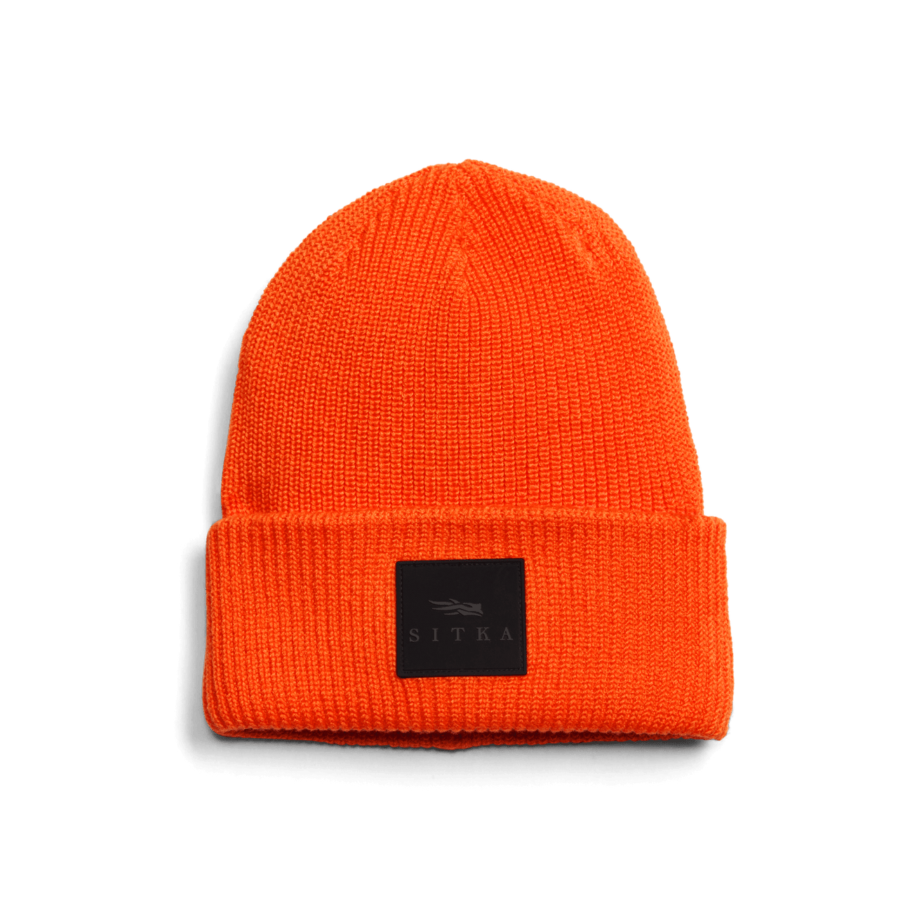Sitka Double Cuff Acrylic Knit Beanie in Ultra Orange