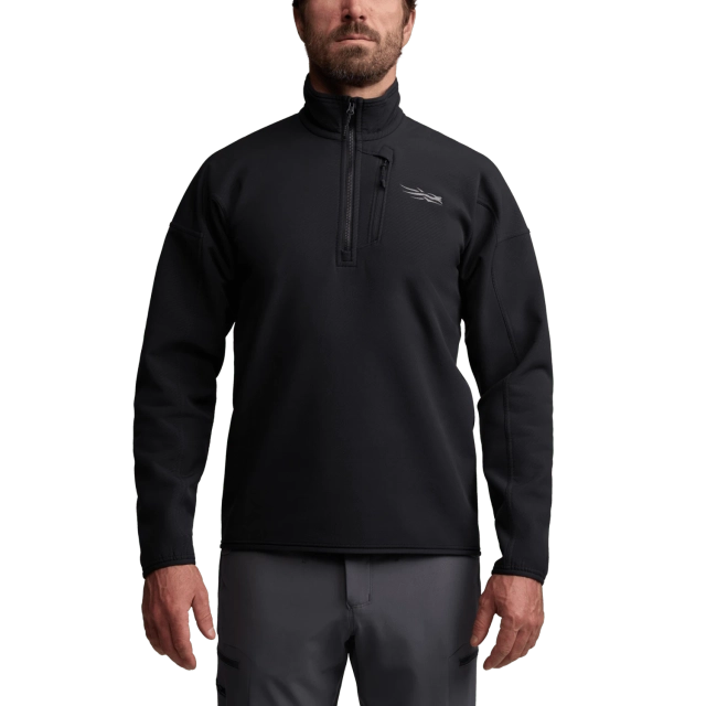 Sitka Alpha Fleece 1/4 Zip Pullover in Sitka Black