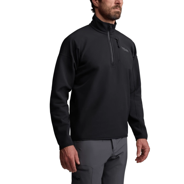 Sitka Alpha Fleece 1/4 Zip Pullover in Sitka Black