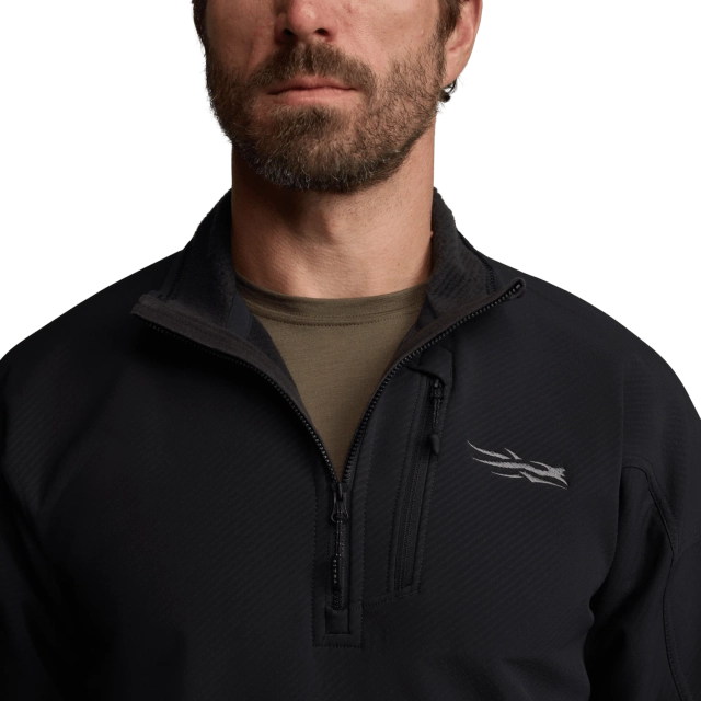 Sitka Alpha Fleece 1/4 Zip Pullover in Sitka Black