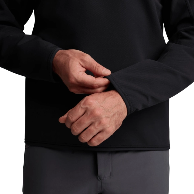 Sitka Alpha Fleece 1/4 Zip Pullover in Sitka Black