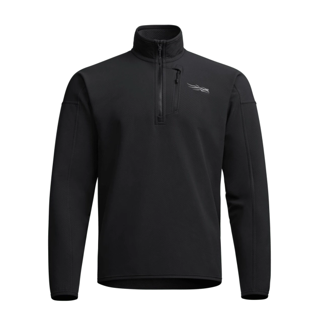 Sitka Alpha Fleece 1/4 Zip Pullover in Sitka Black