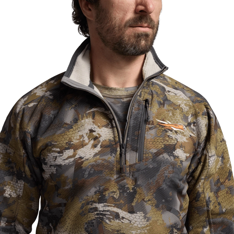 Sitka Alpha Fleece 1/4 Zip Pullover in Optifade Timber
