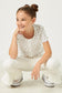 Girls Button Detail Ditsy Floral Knit T-Shirt