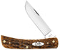 Case Peach Seed Jig Amber Bone Carbon Steel Sod Buster Jr