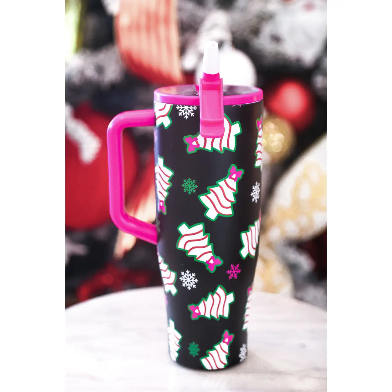 Bow Christmas Treat Snowflake Sleek Tumbler