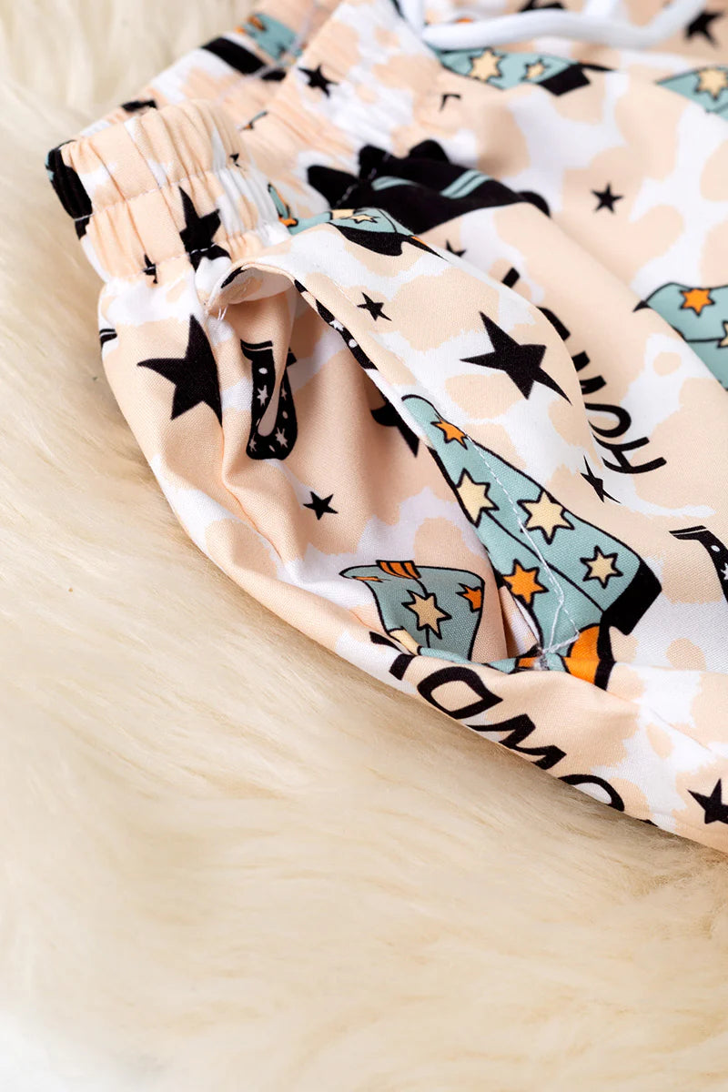 "Howdy" Western Print Swim Shorts