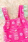 Baby Fuchsia Boot Print Swimsuit with Mint Ruffle Trim