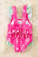 Baby Fuchsia Boot Print Swimsuit with Mint Ruffle Trim