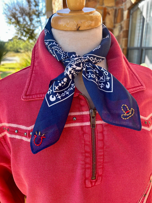 All Hat All Cattle Embroidered Bandana
